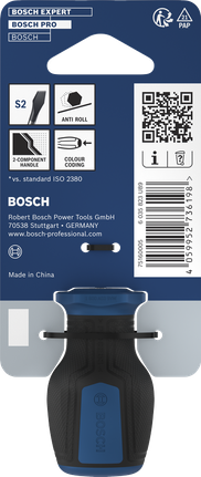 Obeng pendek Bosch PRO SL0.6x3.5 dengan gagang anti-guling.